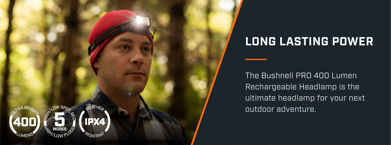 Bushnell Pro 400 Lumen Rechargeable Headlamp
